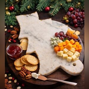 The Royal Standard Marble Christmas Tree Cheese Board & Spreader NWOT Holiday